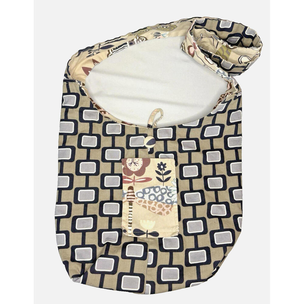 Reversible Crossbody Tote Bag Purse Boho Floral Retro Geometric EUC - Picture 4 of 4